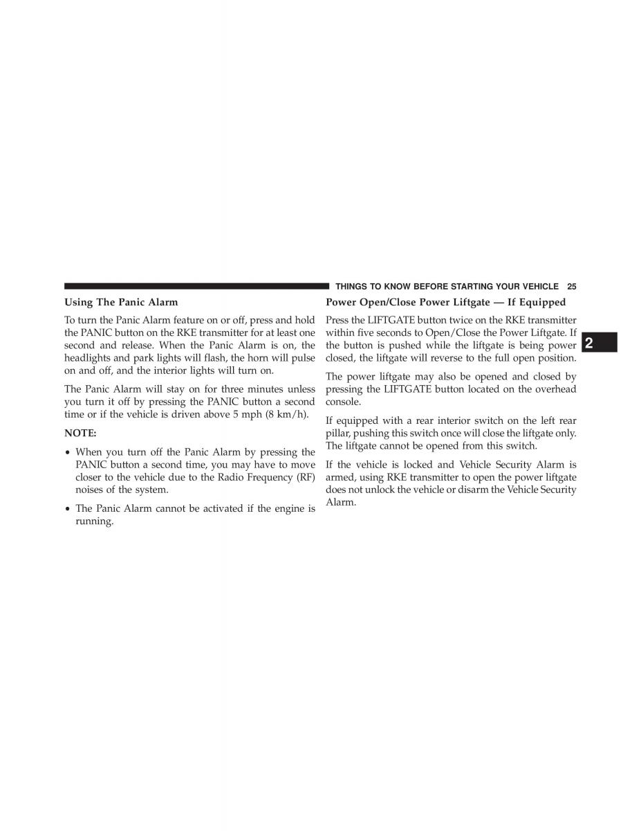 Chrysler Grand Voyager V 5 Town and Country Lancia Voyager owners manual / page 27