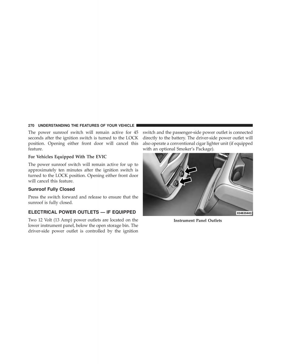 Chrysler Grand Voyager V 5 Town and Country Lancia Voyager owners manual / page 272