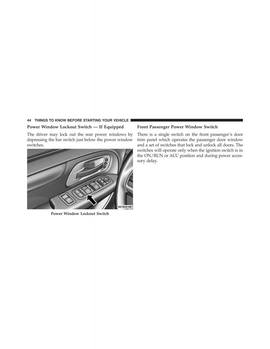 Chrysler Grand Voyager V 5 Town and Country Lancia Voyager owners manual / page 46