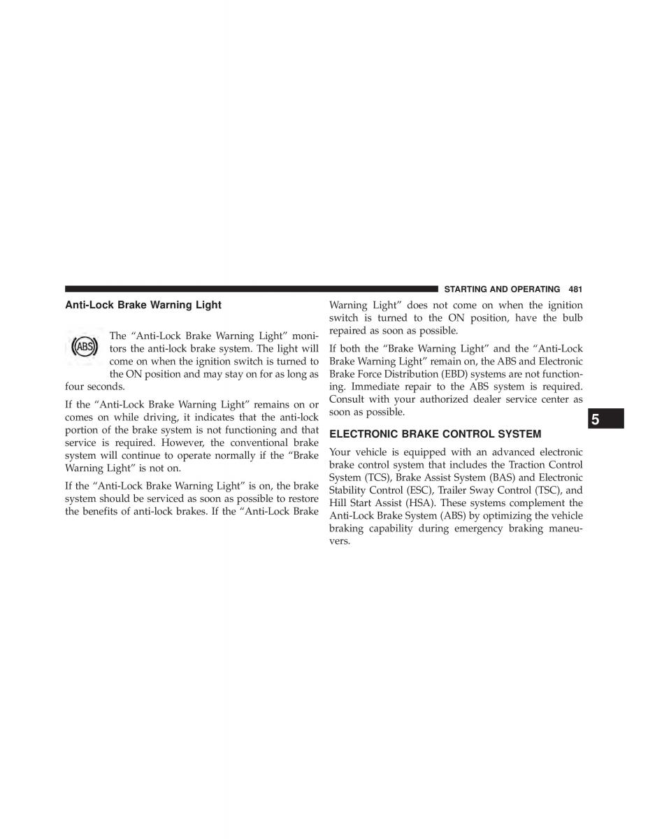 Chrysler Grand Voyager V 5 Town and Country Lancia Voyager owners manual / page 483