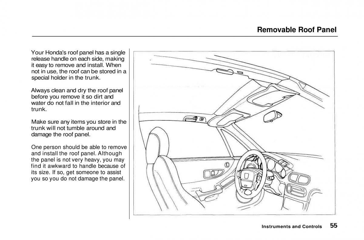 Honda Civic Del Sol CR X owners manual / page 56