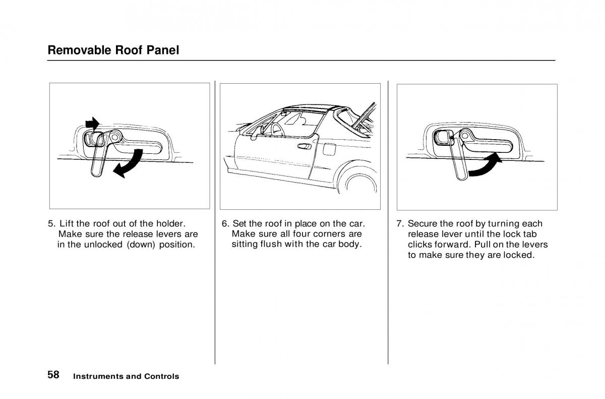 Honda Civic Del Sol CR X owners manual / page 59