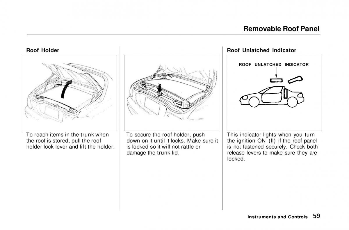 Honda Civic Del Sol CR X owners manual / page 60