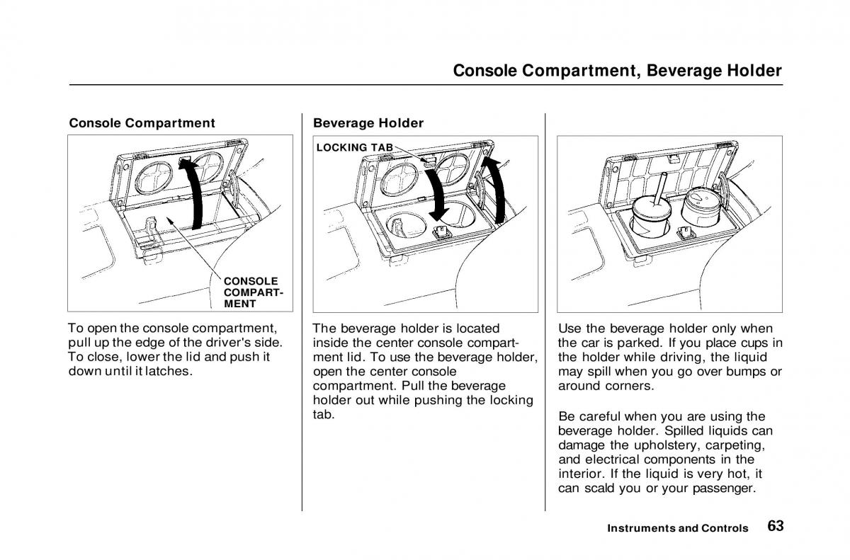 Honda Civic Del Sol CR X owners manual / page 64