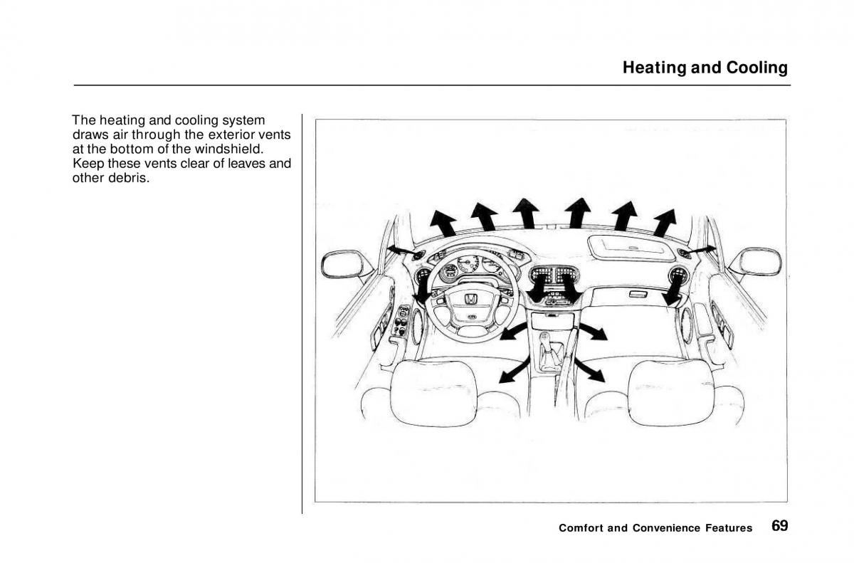 Honda Civic Del Sol CR X owners manual / page 69