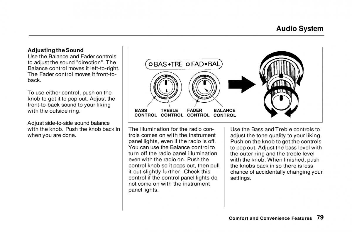 Honda Civic Del Sol CR X owners manual / page 79