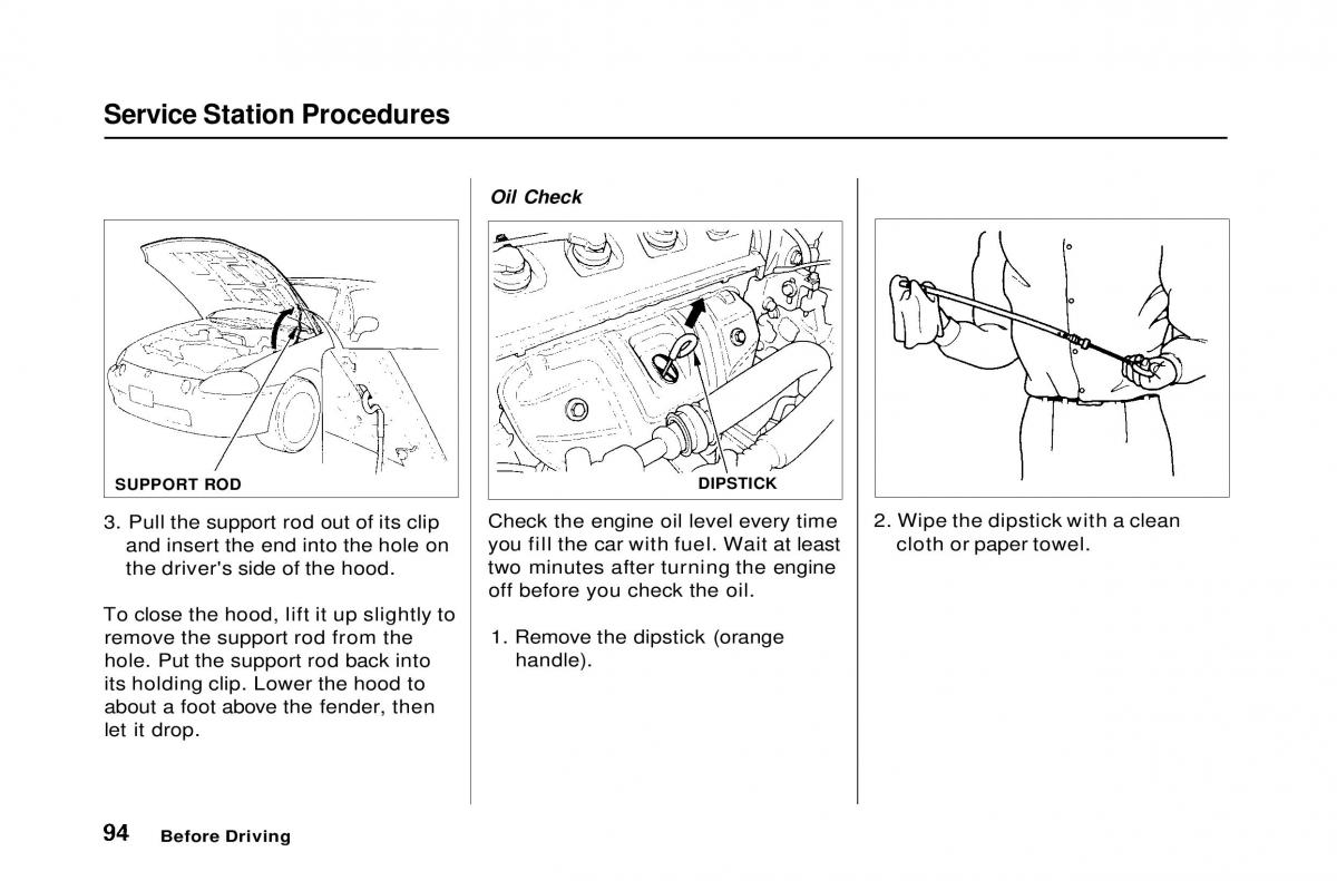 Honda Civic Del Sol CR X owners manual / page 94