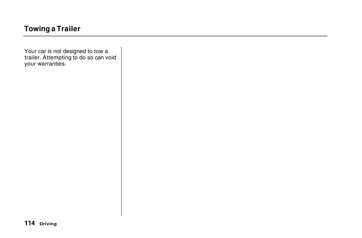 Honda Civic Del Sol CR X owners manual / page 114