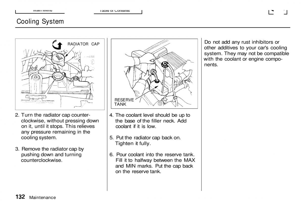 Honda Civic Del Sol CR X owners manual / page 132