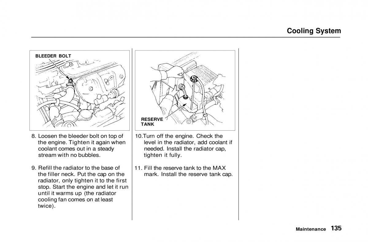 Honda Civic Del Sol CR X owners manual / page 135