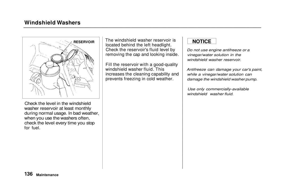 Honda Civic Del Sol CR X owners manual / page 136