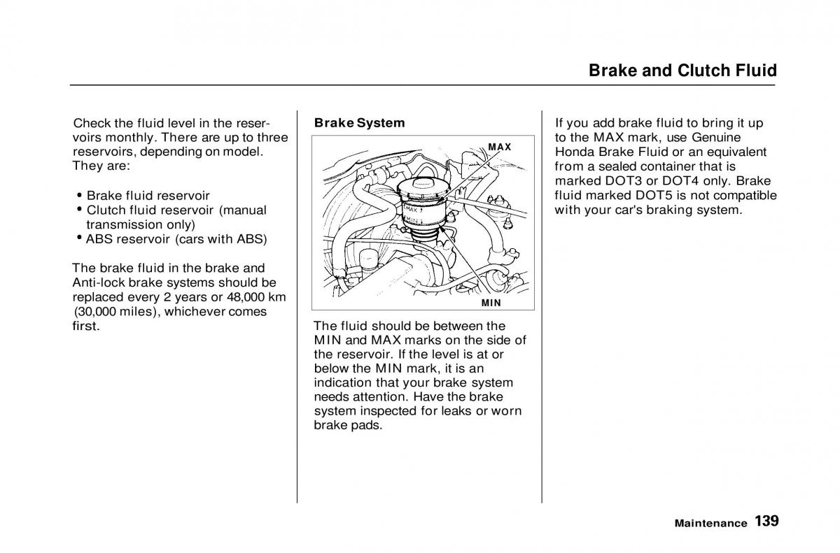 Honda Civic Del Sol CR X owners manual / page 139