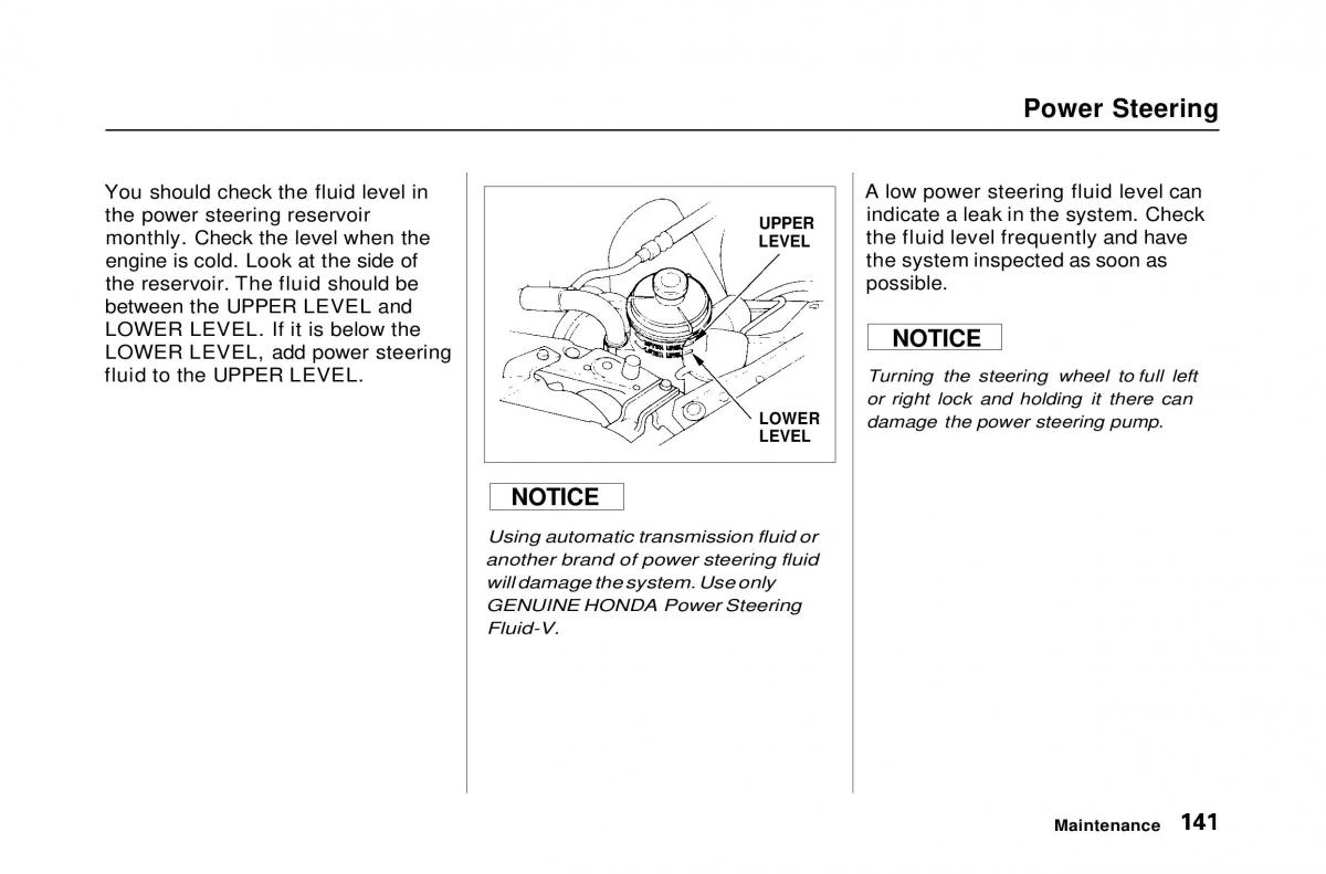 Honda Civic Del Sol CR X owners manual / page 141