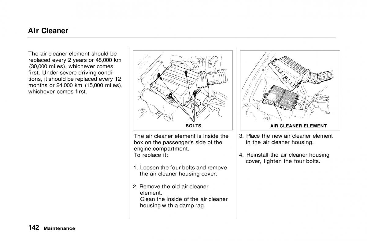 Honda Civic Del Sol CR X owners manual / page 142