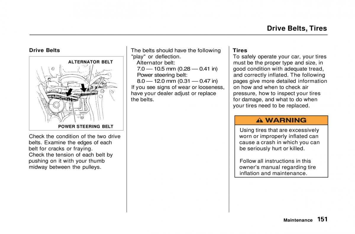 Honda Civic Del Sol CR X owners manual / page 151