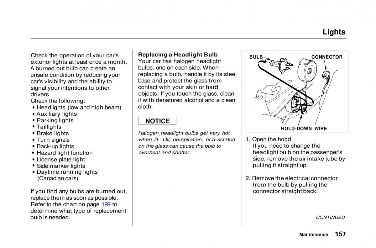 Honda Civic Del Sol CR X owners manual / page 157