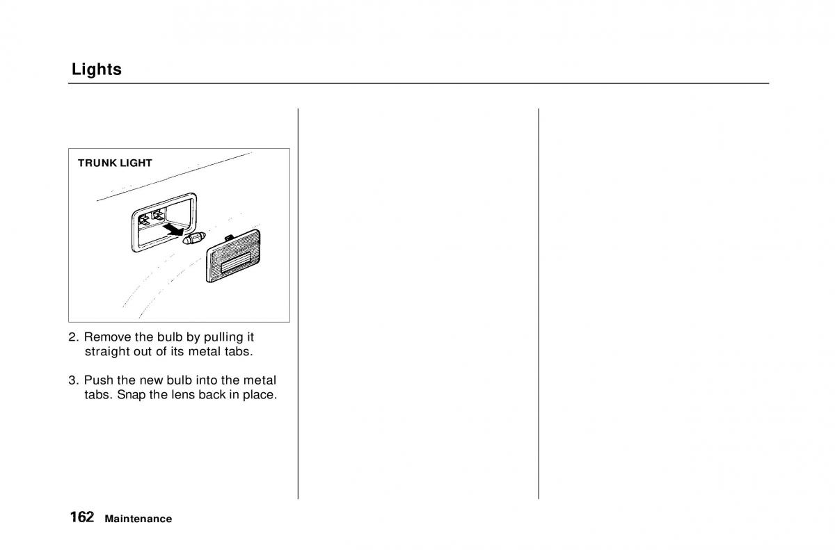 Honda Civic Del Sol CR X owners manual / page 162