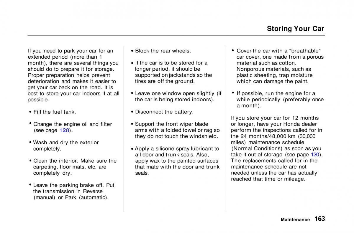 Honda Civic Del Sol CR X owners manual / page 163