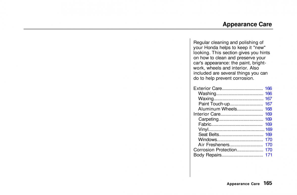 Honda Civic Del Sol CR X owners manual / page 164