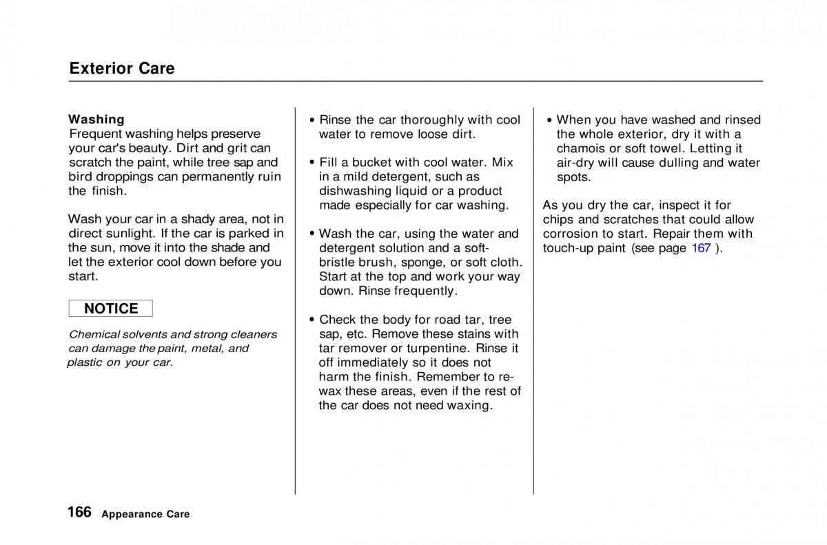 Honda Civic Del Sol CR X owners manual / page 165