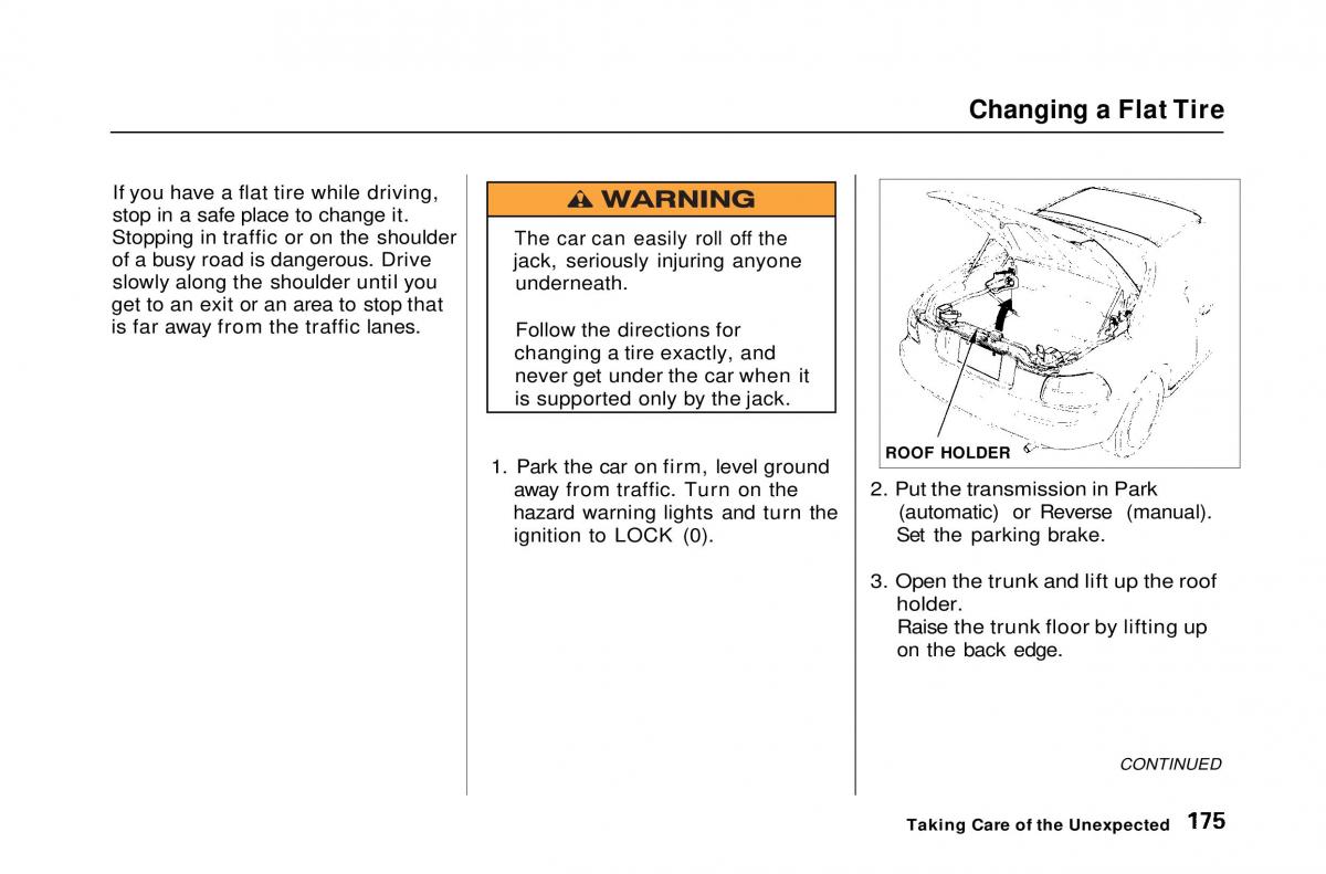 Honda Civic Del Sol CR X owners manual / page 173