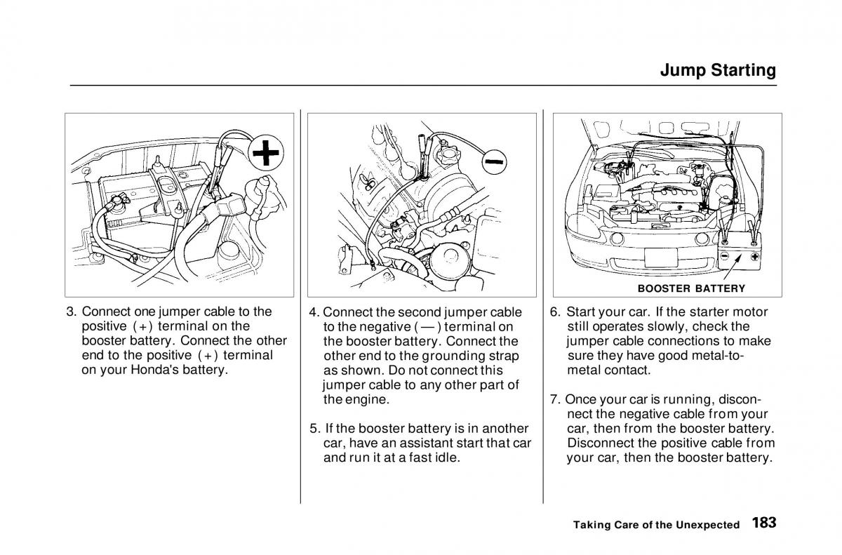 Honda Civic Del Sol CR X owners manual / page 181