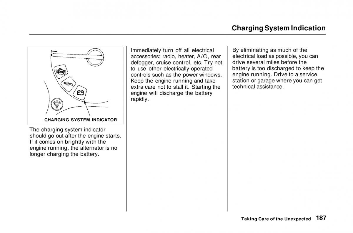 Honda Civic Del Sol CR X owners manual / page 185