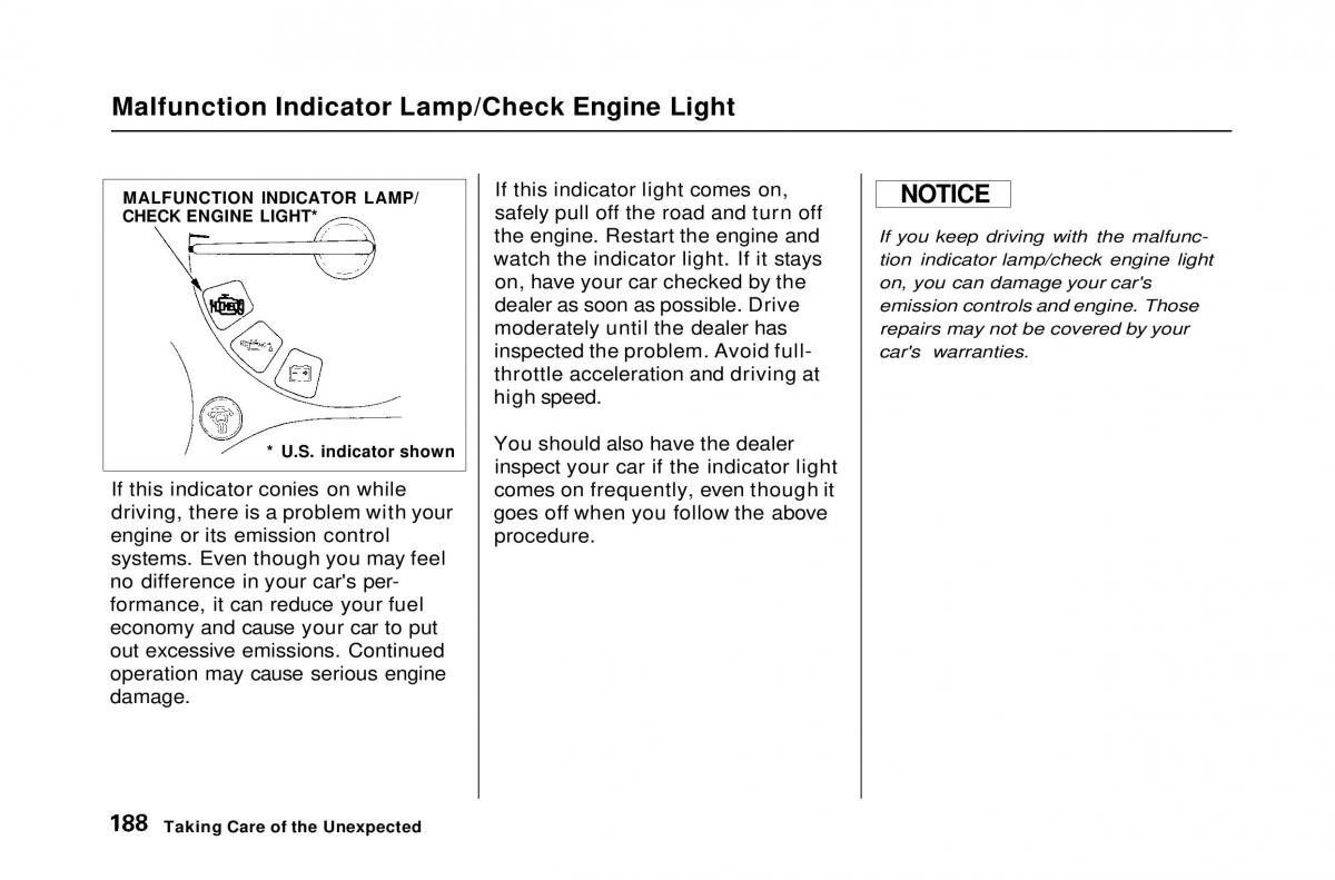 Honda Civic Del Sol CR X owners manual / page 186