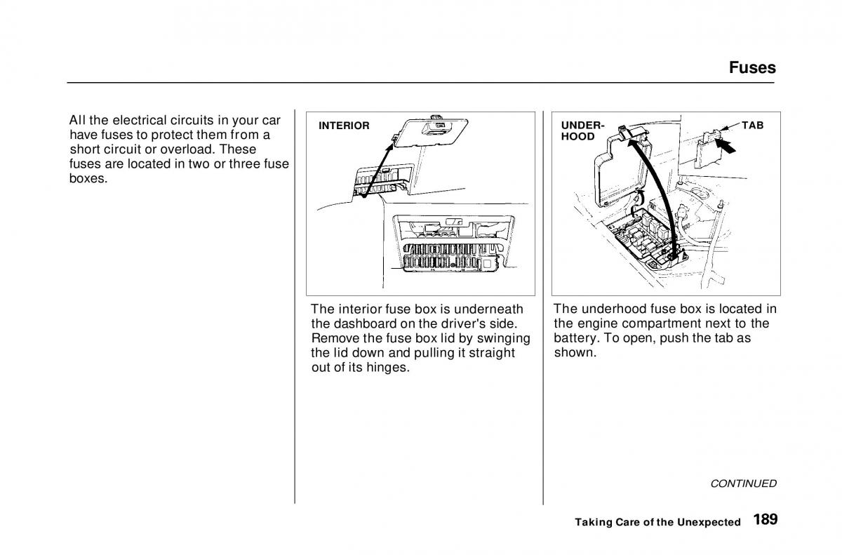 Honda Civic Del Sol CR X owners manual / page 187