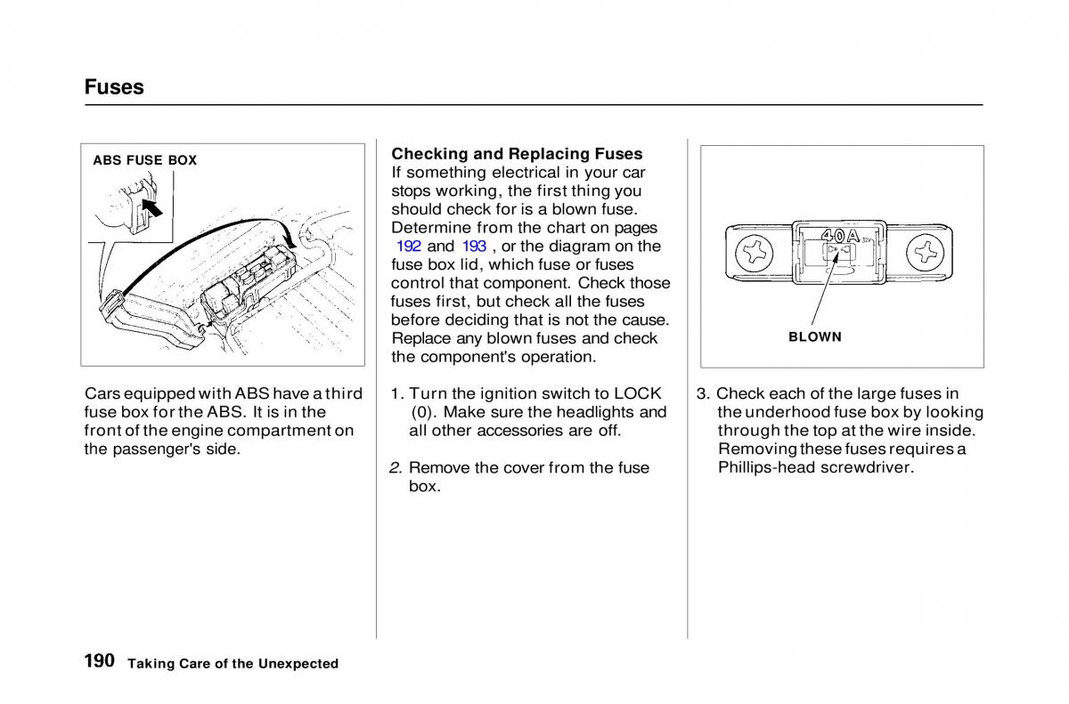 Honda Civic Del Sol CR X owners manual / page 188