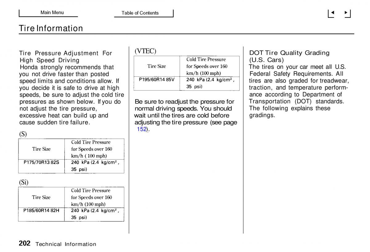 Honda Civic Del Sol CR X owners manual / page 200