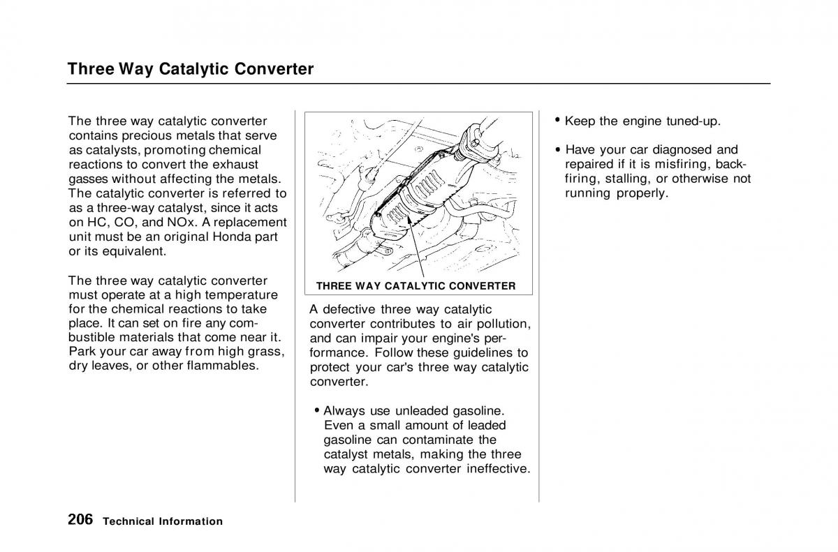 Honda Civic Del Sol CR X owners manual / page 204