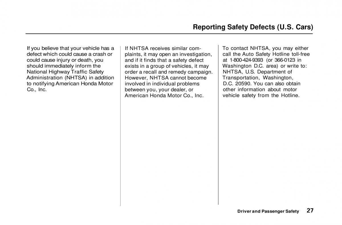 Honda Civic Del Sol CR X owners manual / page 28