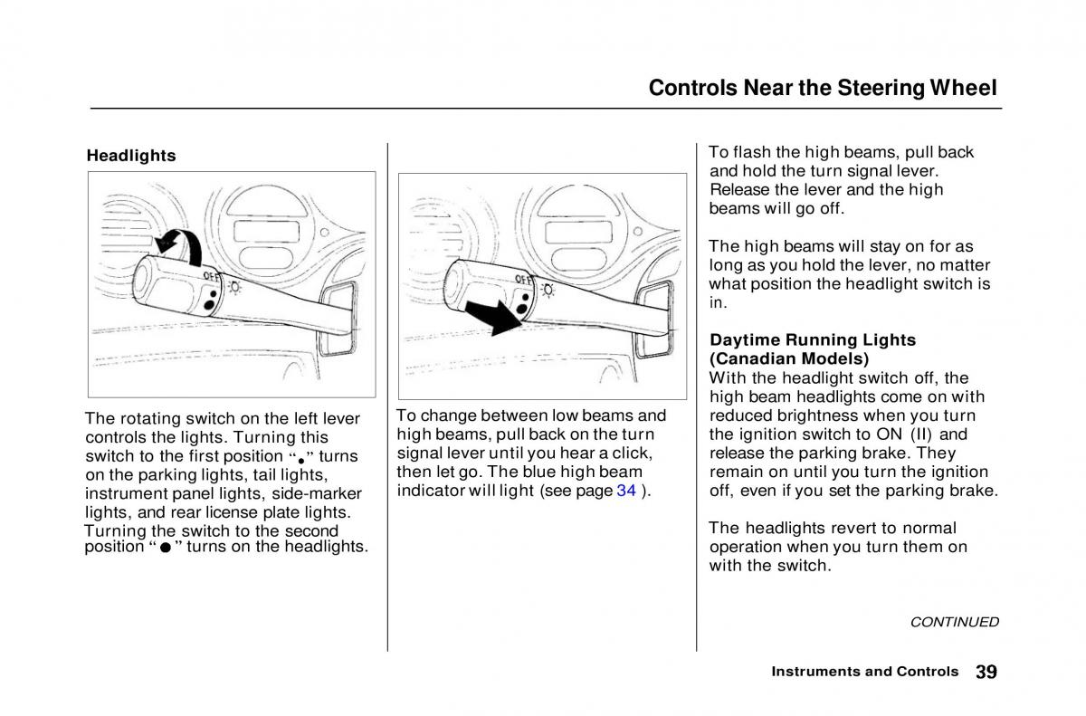 Honda Civic Del Sol CR X owners manual / page 40