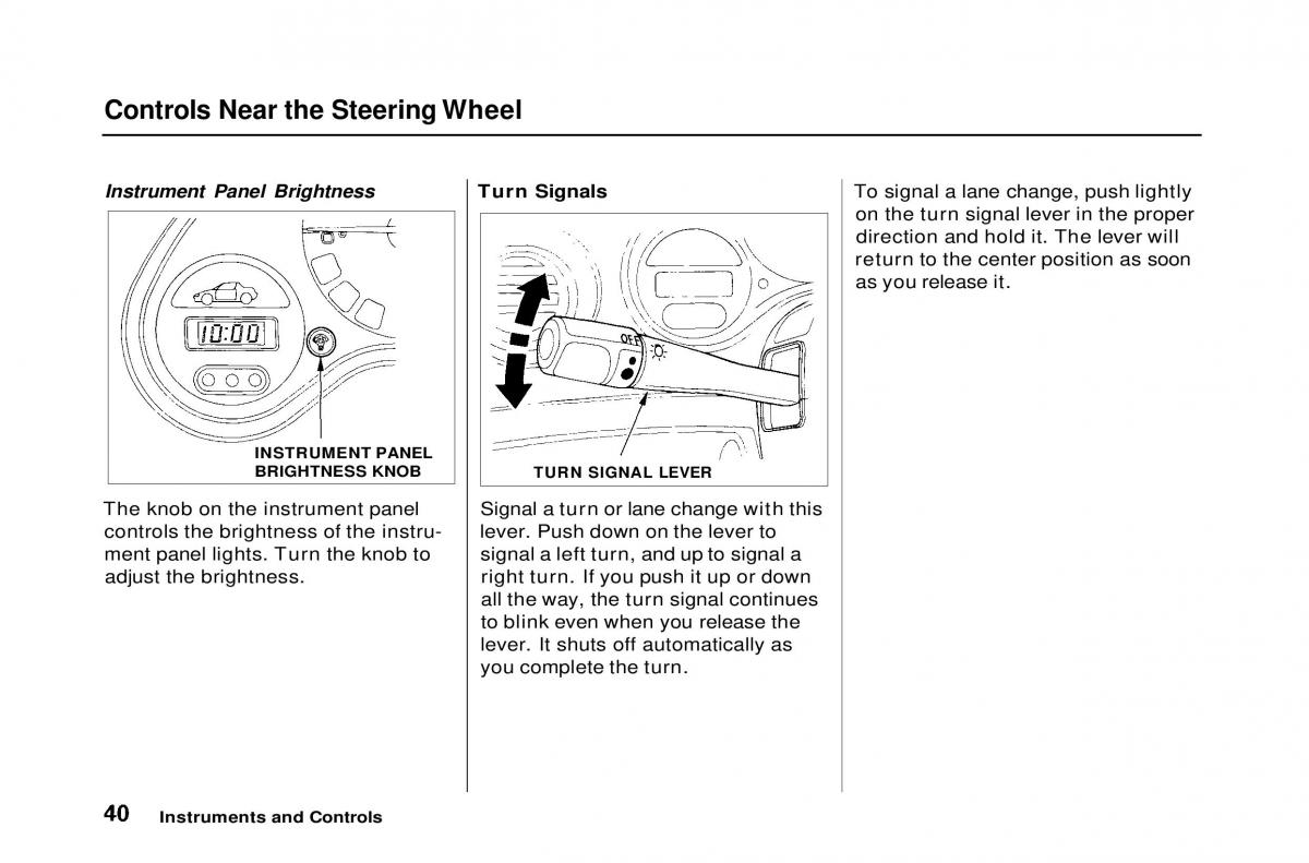 Honda Civic Del Sol CR X owners manual / page 41