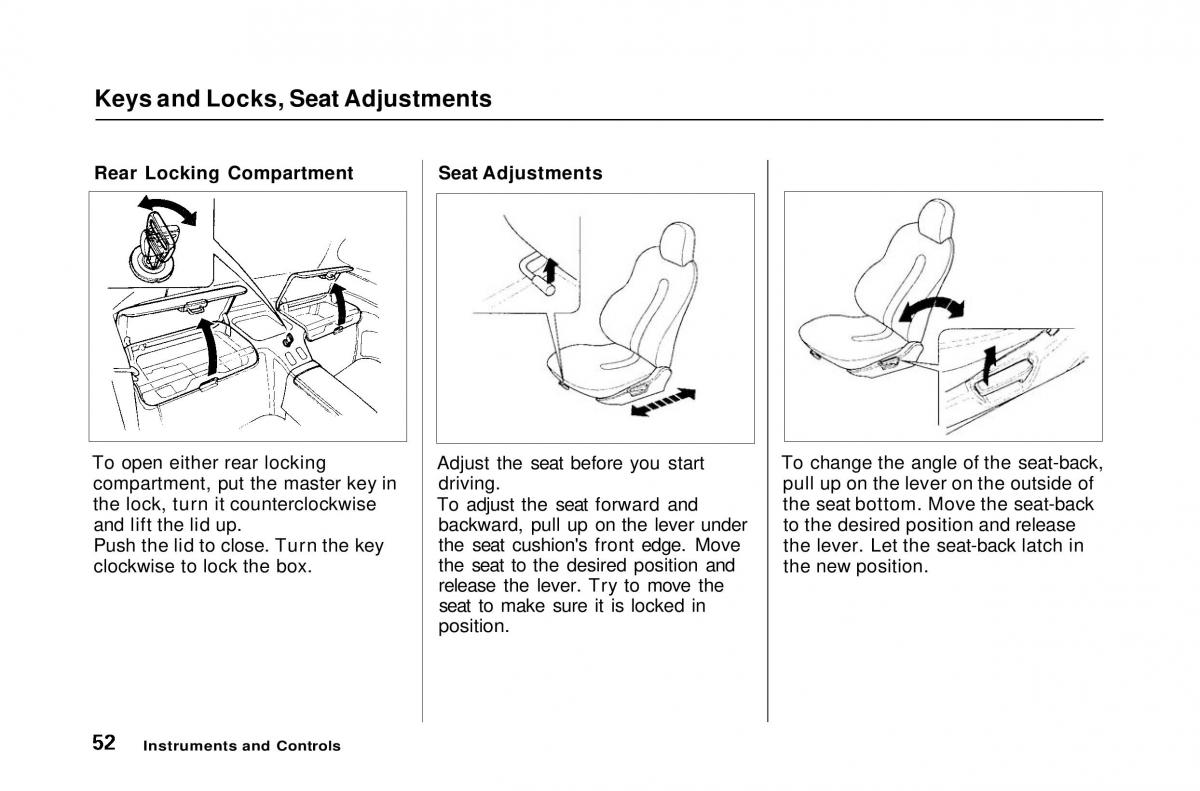 Honda Civic Del Sol CR X owners manual / page 53