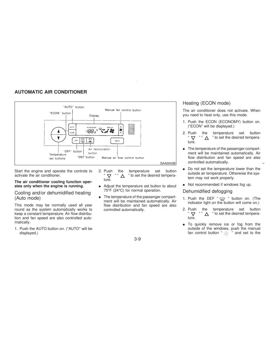 manual  Nissan Maxima IV 4 A32 Cefiro owners manual / page 74