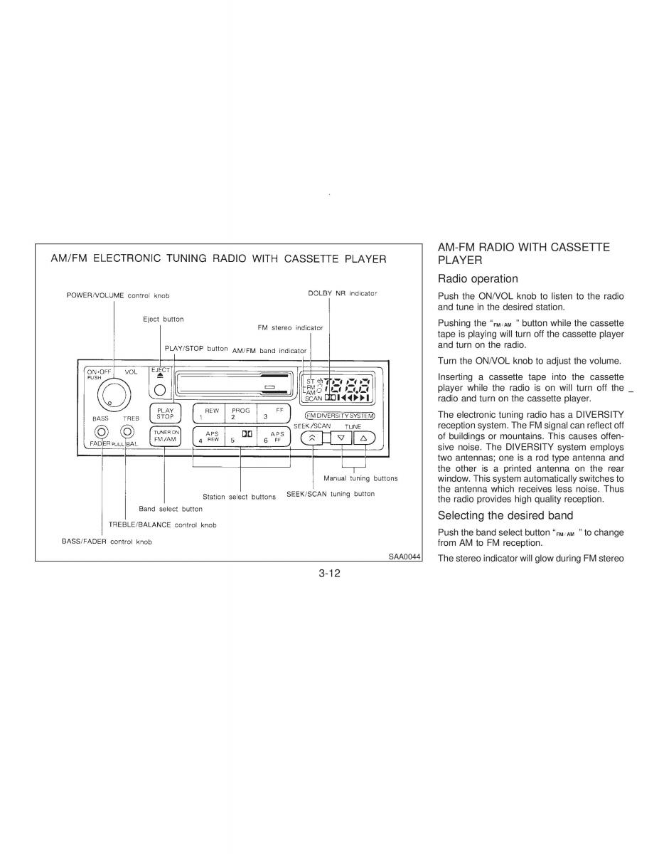 manual  Nissan Maxima IV 4 A32 Cefiro owners manual / page 77