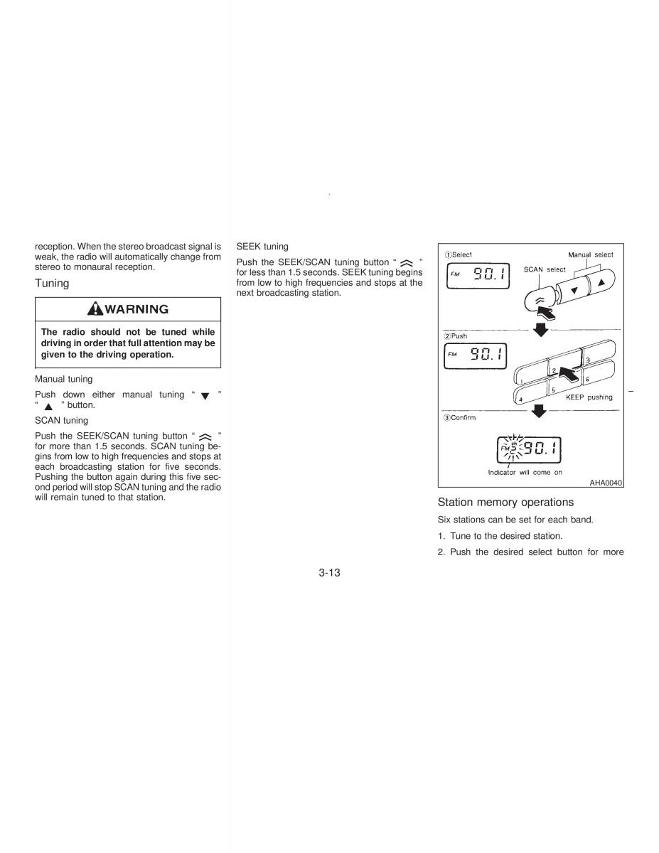 manual  Nissan Maxima IV 4 A32 Cefiro owners manual / page 78