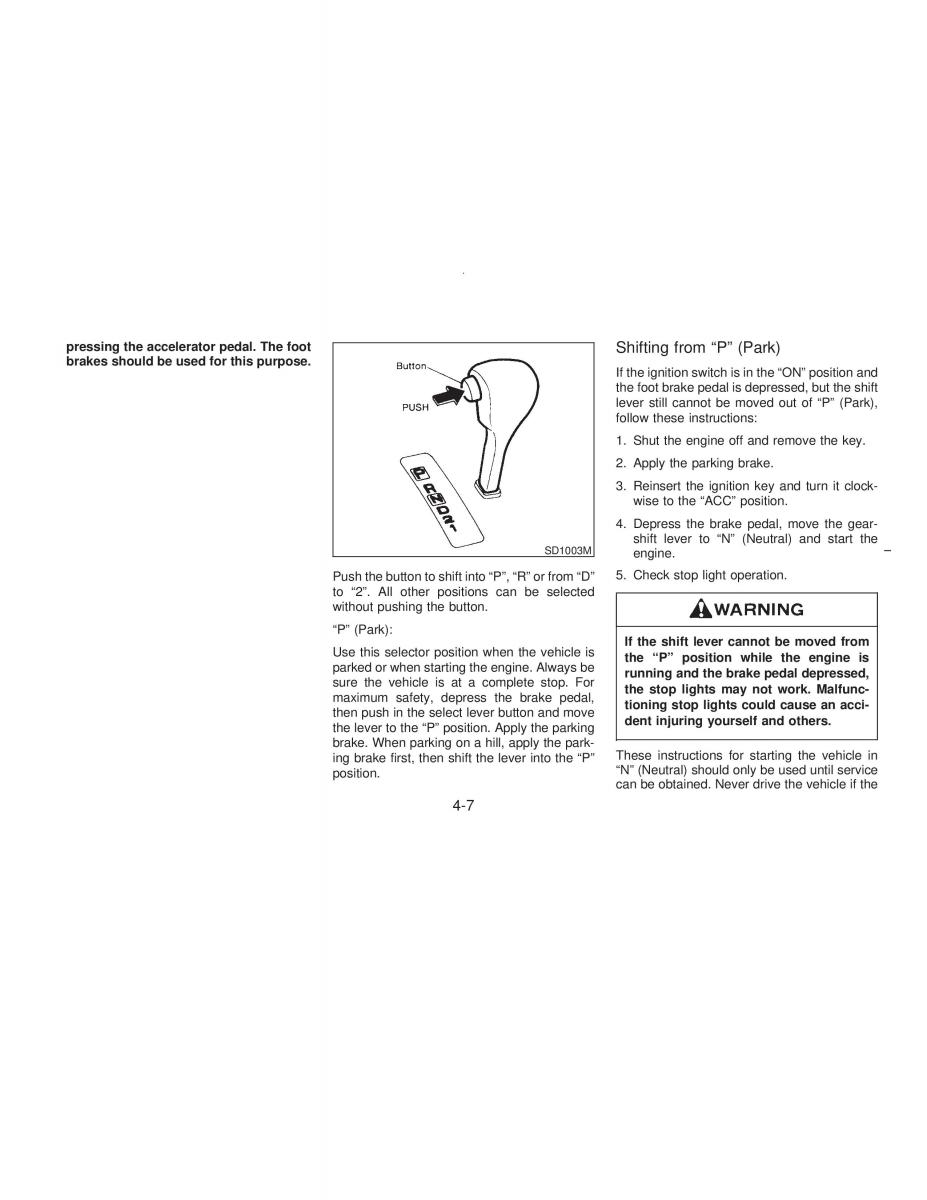 manual  Nissan Maxima IV 4 A32 Cefiro owners manual / page 96