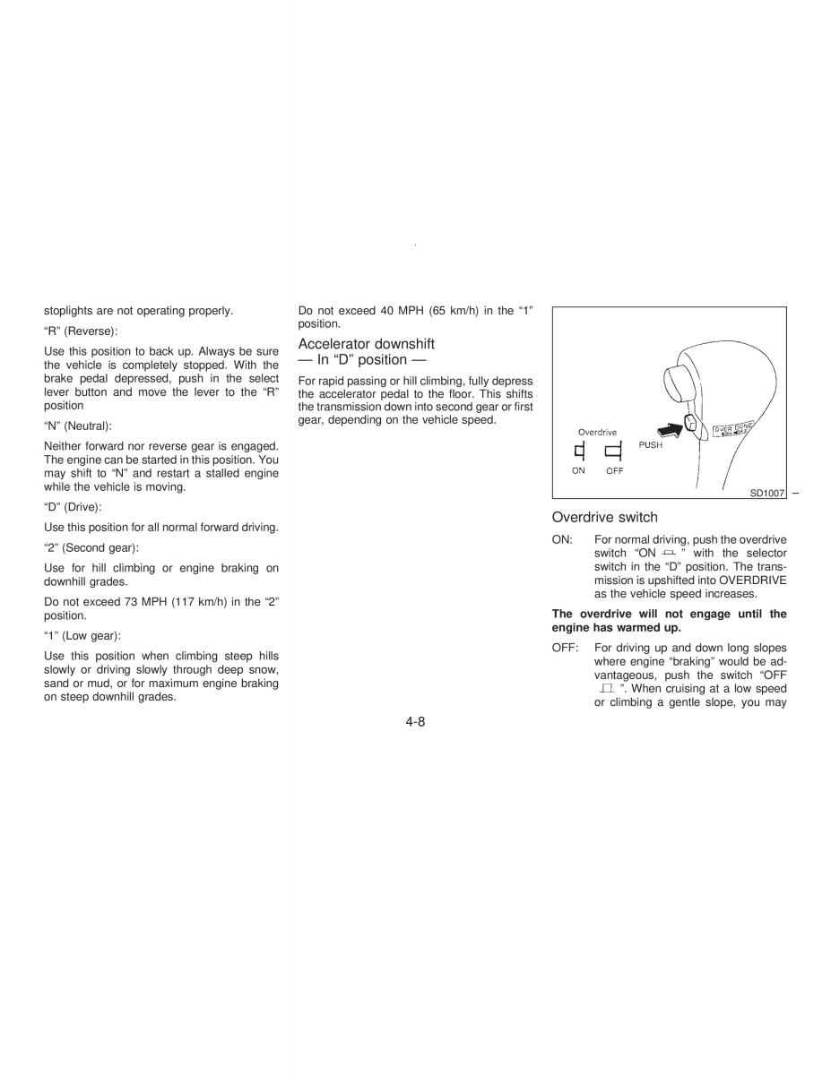 manual  Nissan Maxima IV 4 A32 Cefiro owners manual / page 97