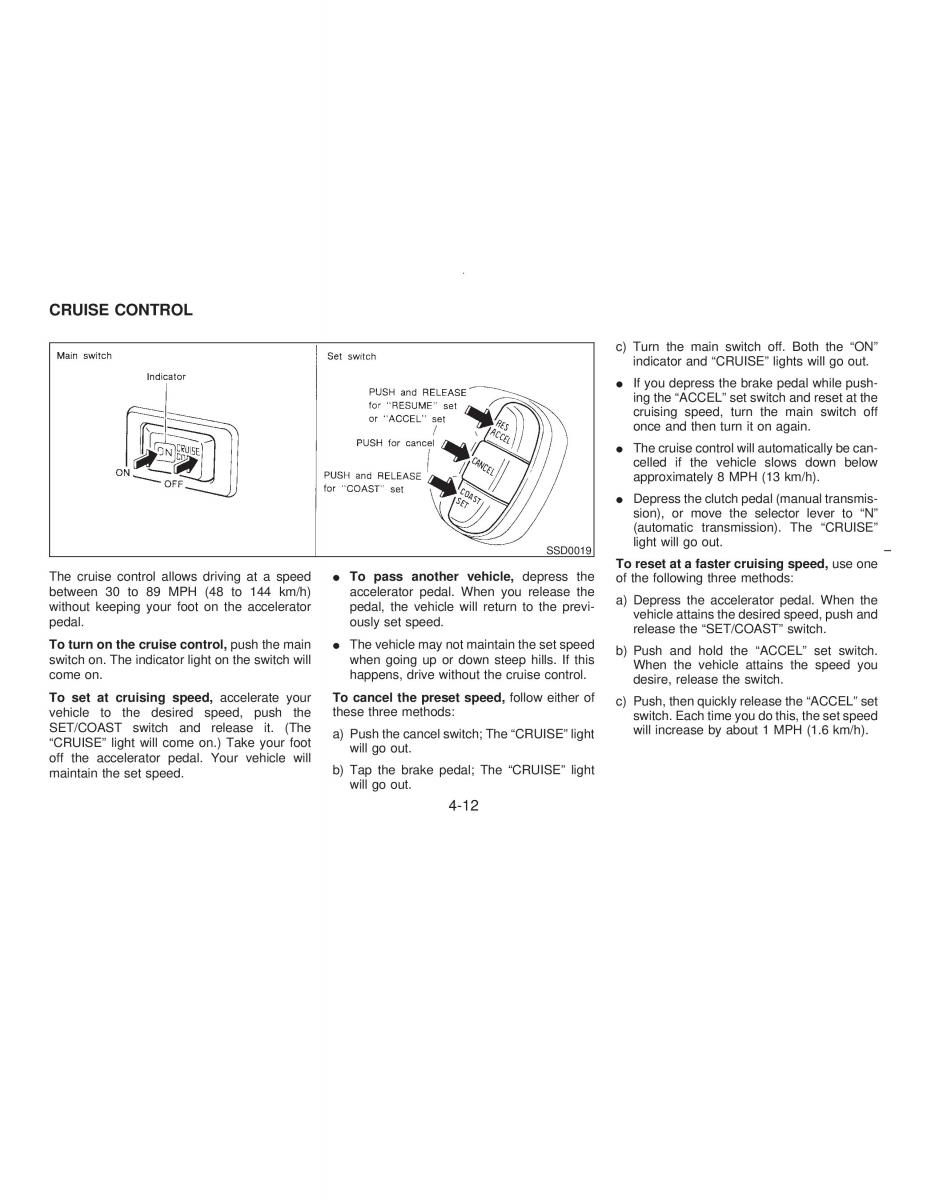 manual  Nissan Maxima IV 4 A32 Cefiro owners manual / page 101