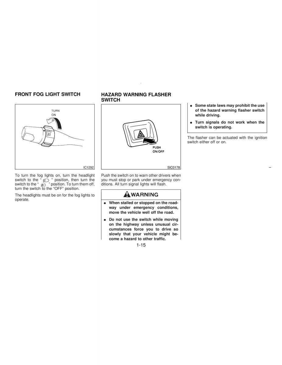 manual  Nissan Maxima IV 4 A32 Cefiro owners manual / page 20