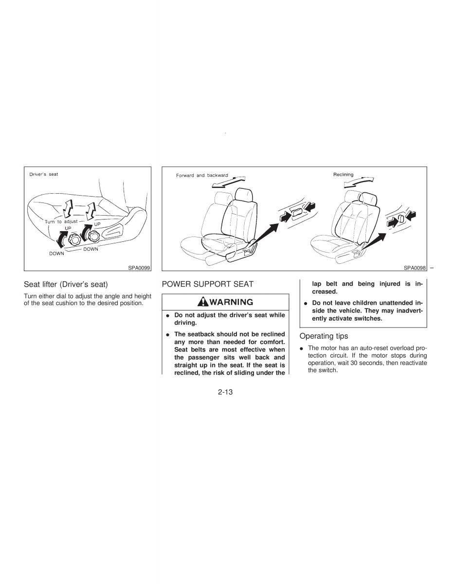 manual  Nissan Maxima IV 4 A32 Cefiro owners manual / page 42