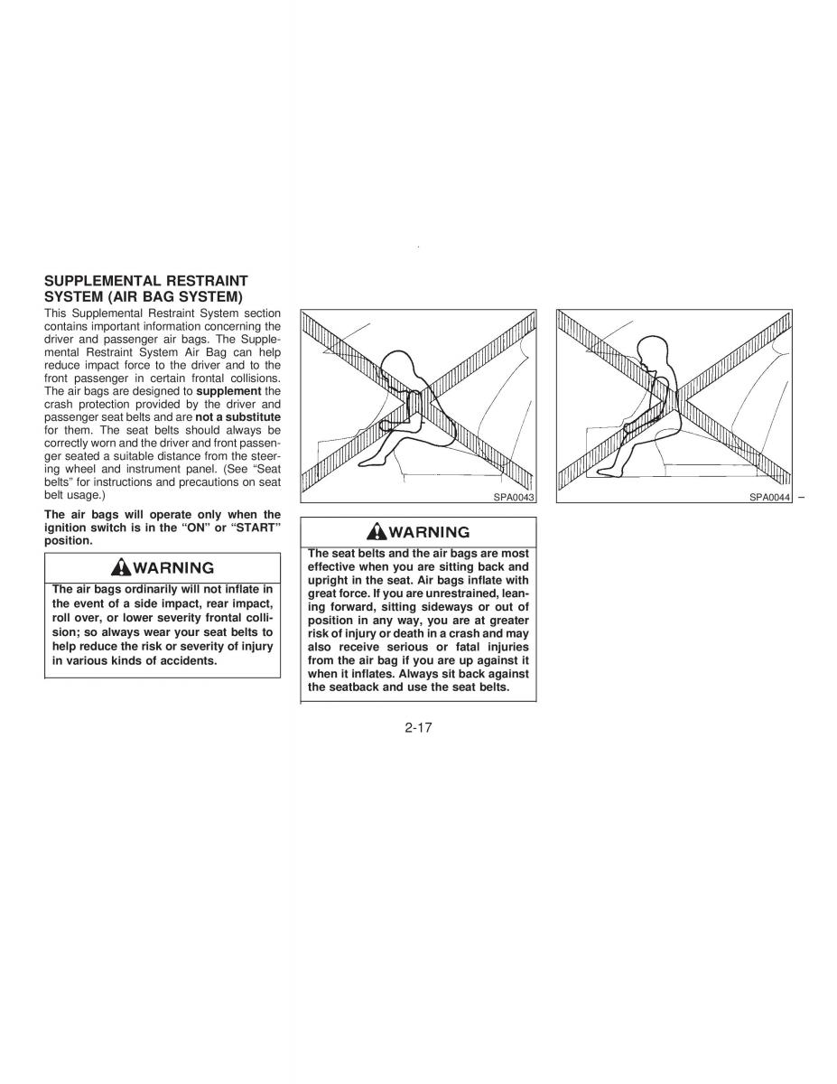 manual  Nissan Maxima IV 4 A32 Cefiro owners manual / page 46