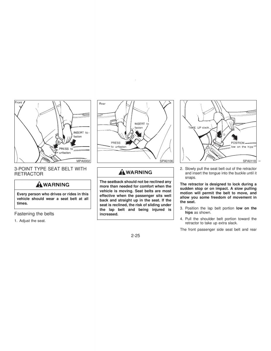 manual  Nissan Maxima IV 4 A32 Cefiro owners manual / page 54