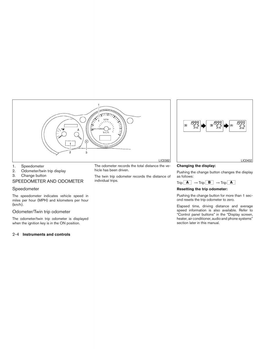 Nissan Maxima VI 6 A34 owners manual / page 72