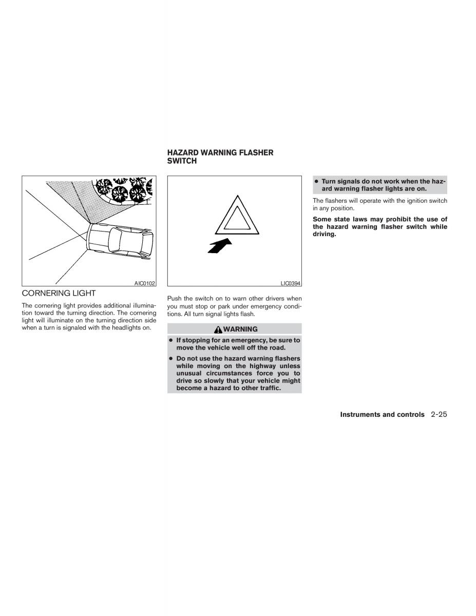 Nissan Maxima VI 6 A34 owners manual / page 93