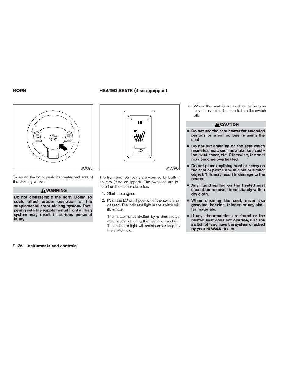 Nissan Maxima VI 6 A34 owners manual / page 94