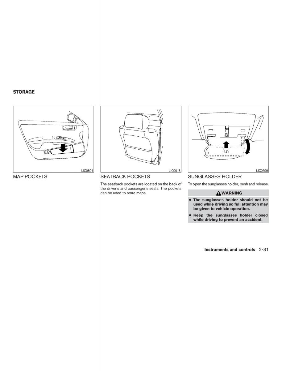 Nissan Maxima VI 6 A34 owners manual / page 99